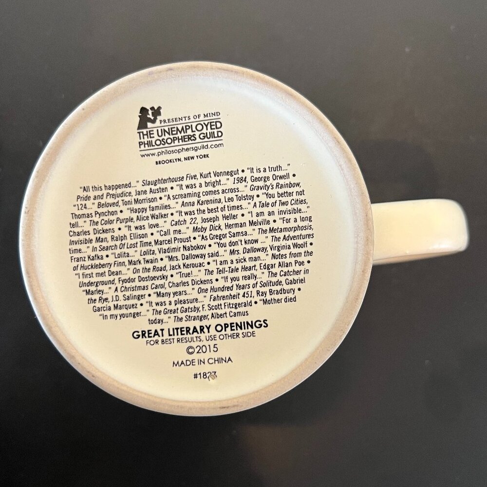 The Unemployed Philosophers Guild “FIRST LINES OF LITERATURE” Quotes Mug ~ Books - Picture 15 of 16
